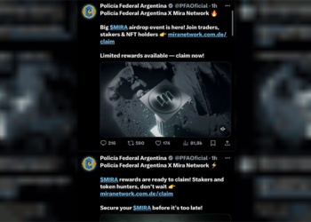 Hackean cuenta de X de la Policía Federal Argentina para promocionar una criptomoneda