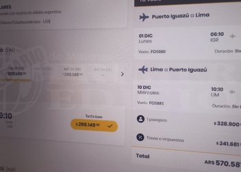 Inició la venta de pasajes para el primer vuelo Misiones-Perú