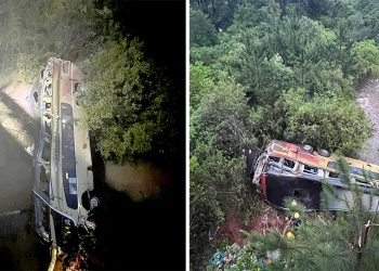 Un colectivo con 50 pasajeros chocó contra un auto y cayó al Arroyo Yazá