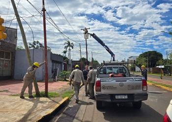Atención Posadas: camión enganchó cables, derribó un poste y afectó una línea de media tensión