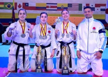Karate: con misioneros, Argentina festejó a lo grande en Bogotá