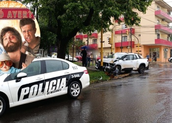 Qué pasó ayer en Posadas: robó whiskys, chocó contra un auto, un poste y huyó