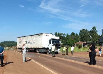 Un hombre murió al ser embestido por un camión en la ruta 14