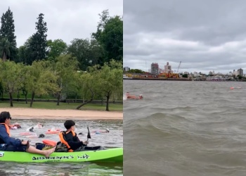Casi una tragedia en el Paraná: nadadores se salvaron de ser arrollados por una barcaza