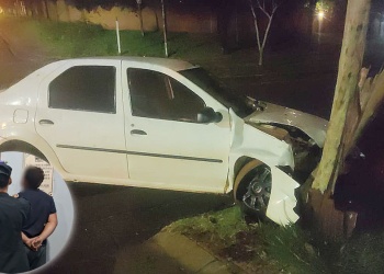 Detuvieron a un joven tras despistar y chocar contra dos postes en Posadas