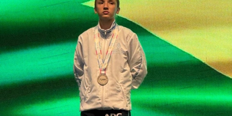 EN EL PODIO. Nahiara se subió al segundo escalón en los Juegos de Asunción.