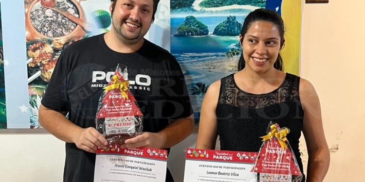 GANADORES. Alexis Exequiel Wasiluk, de la colectividad polaca, de Oberá (profesional), y Leonor Beatriz Vilca, de General Alvear (amateur).