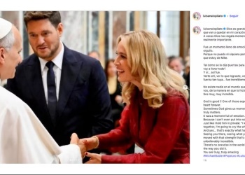 Luisana Lopilato y Michael Bublé en un encuentro especial junto al Papa León XIV