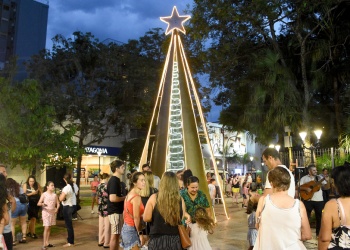 Con mucha alegría y emoción, se encendió el árbol de Navidad en la plaza 9 de Julio