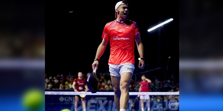 EN CASA. Leo Augsburger se despide del 2025 ante su gente, en Pádel House.