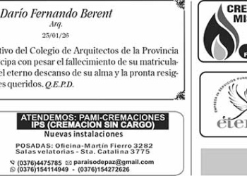 Fúnebres del Martes 27 de Enero de 2026