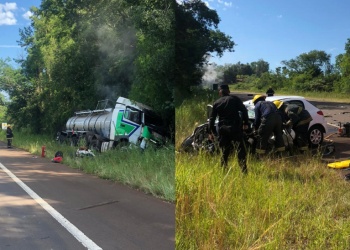 Un fallecido tras violento choque entre un camión y un auto en Cerro Azul