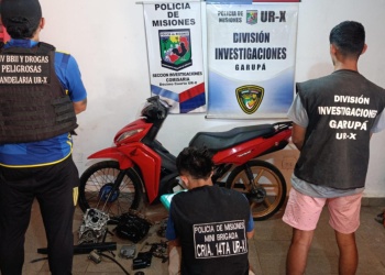 Desbaratan un desarmadero clandestino en el monte y recuperan una moto robada