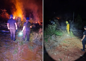Bomberos Voluntarios controlaron un incendio de malezas en San Vicente