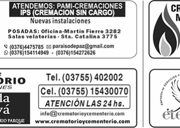 Fúnebres del miércoles 25 de marzo de 2026