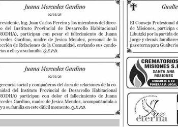 Fúnebres del Martes 3 de Marzo de 2026