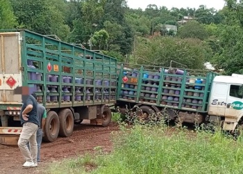 Camión de gas despistó y chocó contra un poste