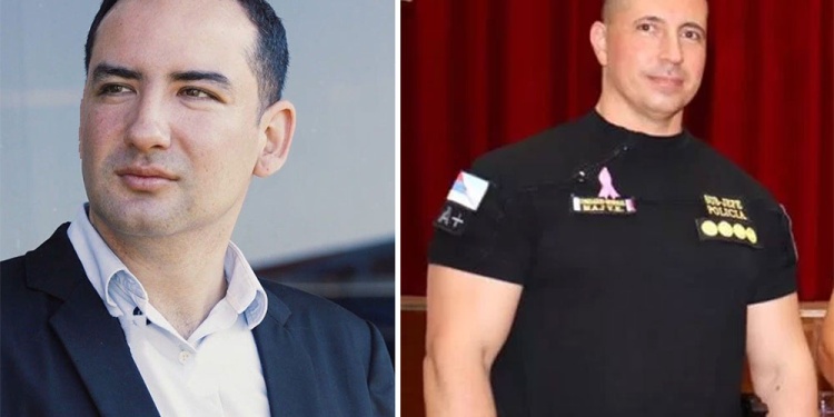 El subsecretario saliente, Milton Astroza, y su reemplazo Vïctor Eduardo Maj.