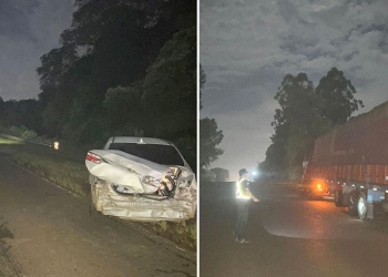 Choque de madrugada en la ruta 12: cuatro jóvenes resultaron heridos tras impactar contra un camión