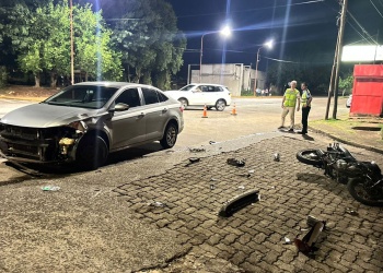 Motociclista de 21 años fue hospitalizado tras choque en Posadas