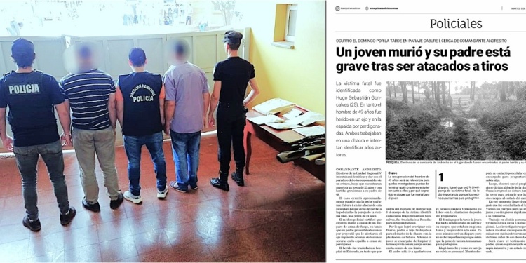 SECUESTRO. El día de la detención la policía les secuestró varias armas largas, una de las cuales sería la utilizada.