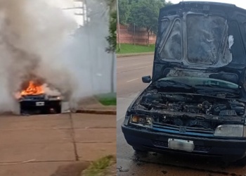 Se incendió un auto estacionado en la zona sur de Posadas