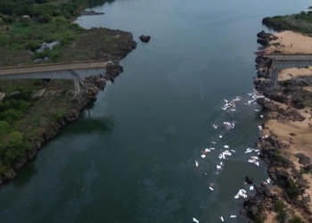 Video: se conocieron las impactantes imágenes del colapso de un puente en Brasil