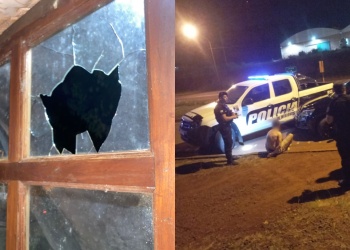 Destrozó el vidrio de una vecina, se dio a la fuga y chocó a un patrullero