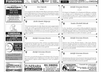 Fúnebres del miércoles 22 de abril de 2026