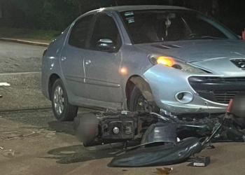 Candelaria: siniestro vial entre un automóvil y una motocicleta dejó como saldo una adolescente lesionada