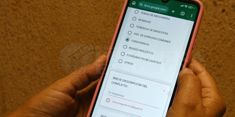 AGILIDAD. La posibilidad de completar el formulario para solicitar mediación en el celular agiliza los trámites y ahorra tiempo.