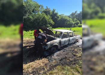 Investigan la quema intencional de una camioneta en Cerro Corá y detuvieron a un sospechoso