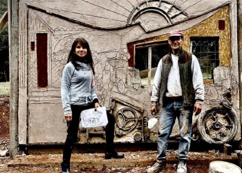 Por los 100 años de Caraguatay descubren un mural hecho por una misionera radicada en Alemania