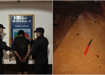 Amenazó a su madre con un cuchillo, atacó a policías y terminó detenido en Iguazú