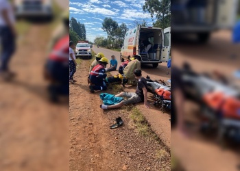 Choque entre motos dejó tres heridos en El Soberbio