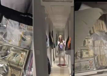 Se conocieron videos que grabó Jesica Cirio con miles de dólares en el vestidor que compartía con Insaurralde