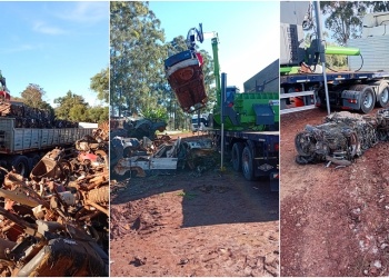 Compactaron 127 toneladas de vehículos secuestrados en el norte de Misiones
