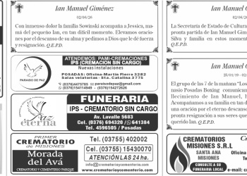Fúnebres del jueves 4 de junio de 2026
