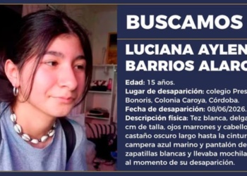 Activan Alerta Sofía para hallar a Luciana Aylén Barrios Alarcón en Córdoba