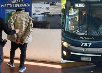 Ebrio, furioso y detenido en la terminal de Puerto Esperanza
