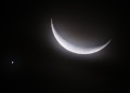 La conjunción entre la Luna y Venus cautivó a los misioneros y dejó postales únicas en el cielo
