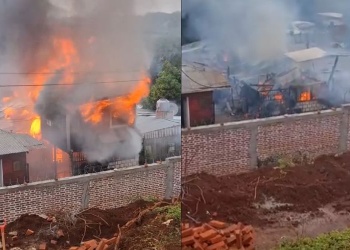 Posadas: voraz incendio consumió a dos viviendas en el barrio La Tablada