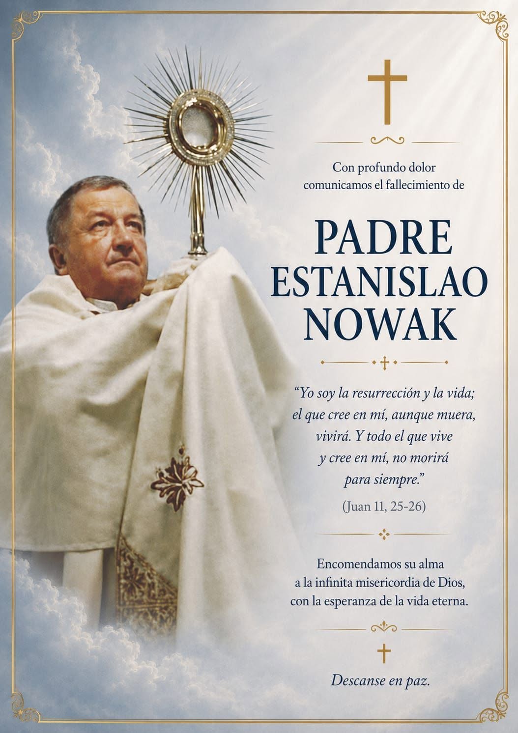 Murió el padre Estanislao “Tani” Nowak, histórico sacerdote de San Alberto y ex párroco de Ñemby