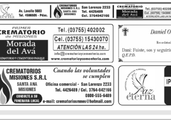 Fúnebres del lunes 20 de julio de 2026