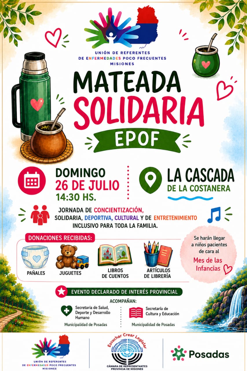 Convocan a una mateada solidaria para concientizar sobre las enfermedades poco frecuentes