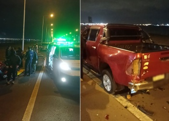 Choque múltiple en el acceso sur dejó cuatro motociclistas heridos