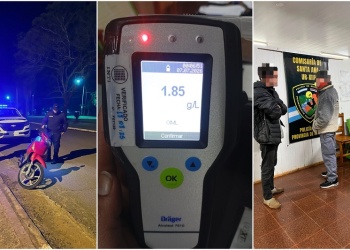 Santa Ana: despistó en moto con 1,85 de alcohol en sangre y terminó detenido