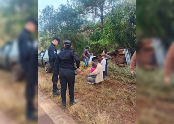 Despiste en la Ruta 101 en San Antonio: un auto terminó sobre la banquina