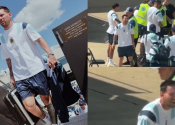 ¿Es humano? Messi no aguantó la risa antes del cacheo en el aeropuerto