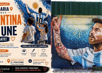 Candelaria busca homenajear a la selección argentina con un mural comunitario